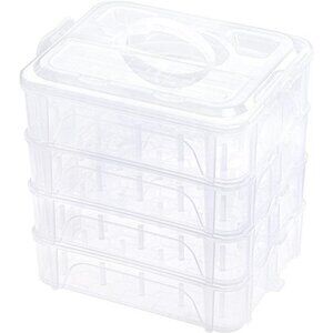New brothread 4 Layers Stackable Clear Storage Box/Organizer for Holding 80